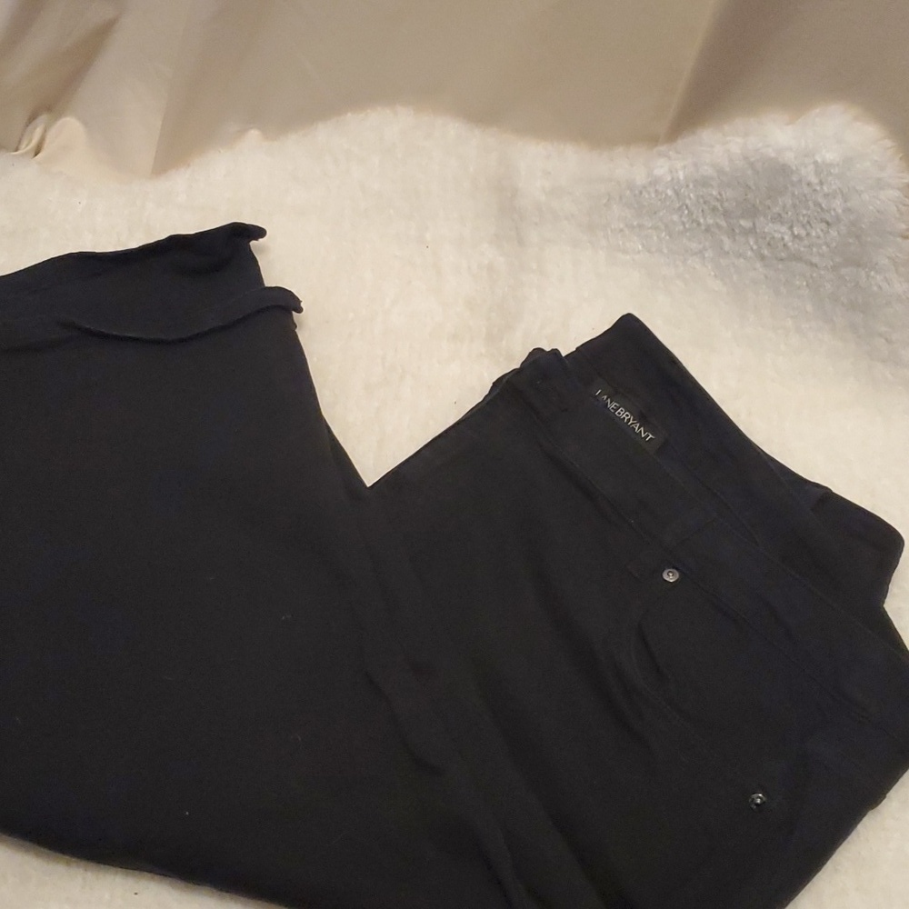 Lane Bryant Black Denim Shorts SZ 24